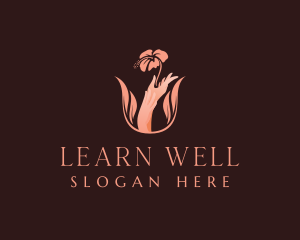  Floral Hands Wellness logo design