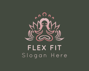 Yoga Lotus Woman logo design