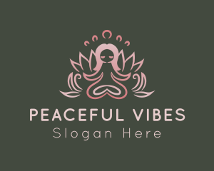 Yoga Lotus Woman logo design