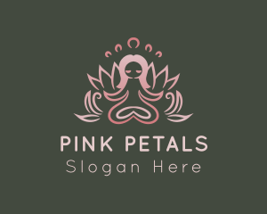 Yoga Lotus Woman logo design