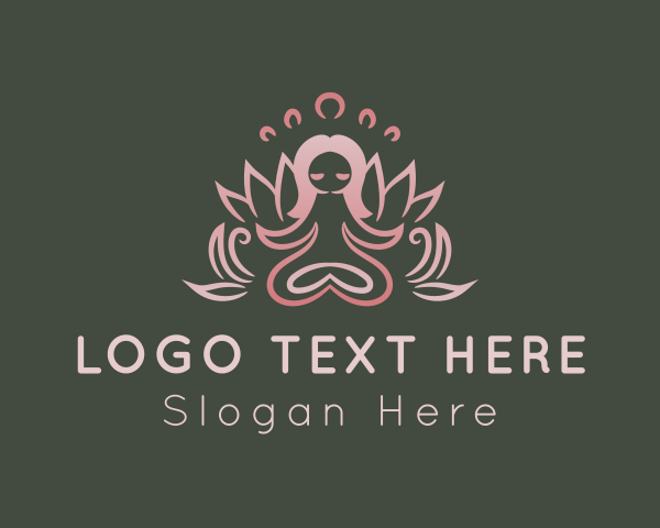 Yoga Lotus Woman logo