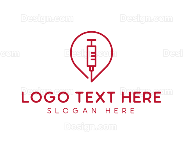 Red Syringe Vaccine Logo