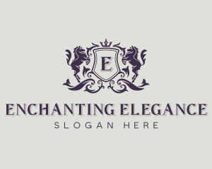 Elegant Horse Heraldry logo design