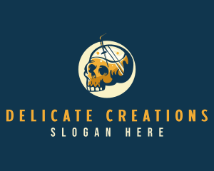 Skull Alcohol Cocktail logo design