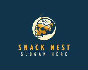 Skull Alcohol Cocktail logo design