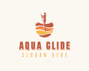 Athletic Standup Paddleboarding logo design