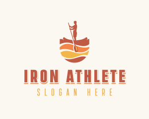 Athletic Standup Paddleboarding logo design