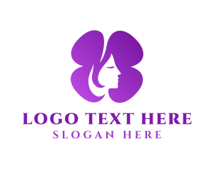 Purple Beautiful Lady Flower logo