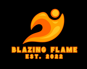 Fire Human Flame logo design