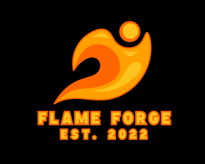 Fire Human Flame logo design