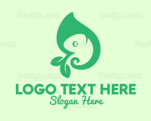 Green Leaf Chameleon Logo