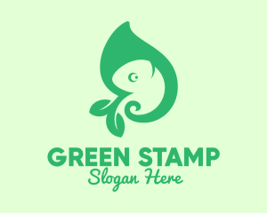 Green Leaf Chameleon logo design