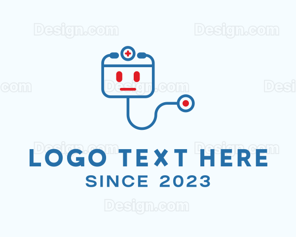 Medical Stethoscope Robot Logo