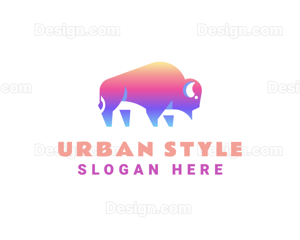 Wildlife Native Bison Logo