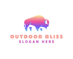 Wildlife Native Bison  logo design