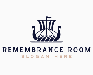 Geometric Viking Ship logo