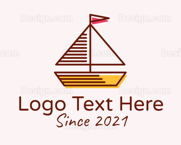 Nautical Sailboat Outline Logo