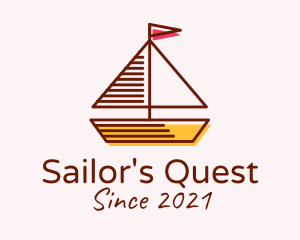 Nautical Sailboat Outline  logo design