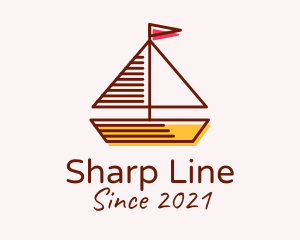 Nautical Sailboat Outline  logo design