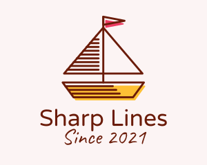 Nautical Sailboat Outline  logo design