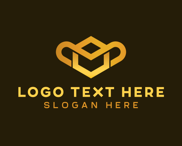 Gold Geometric Hexagon Monkey logo