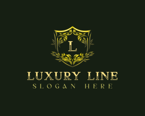 Luxury Floral Shield logo design