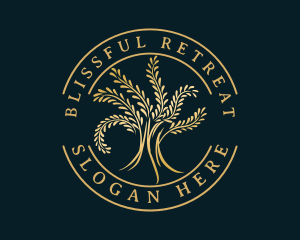 Deluxe Natural Gold Tree Logo