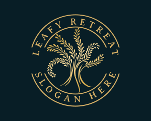 Deluxe Natural Gold Tree logo design