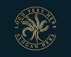 Deluxe Natural Gold Tree logo