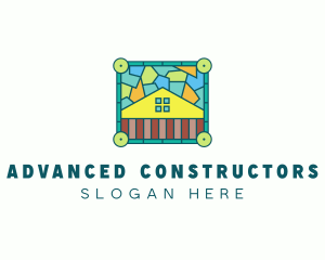 Stained Glass Rural House logo design