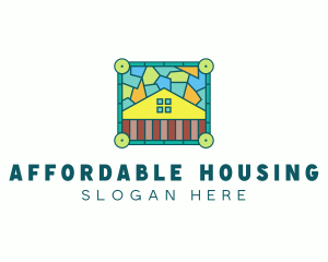 Stained Glass Rural House logo design