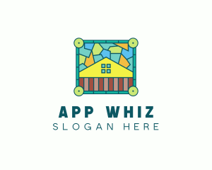 Stained Glass Rural House logo design