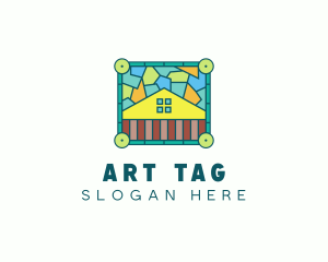 Stained Glass Rural House logo design