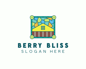 Stained Glass Rural House logo design