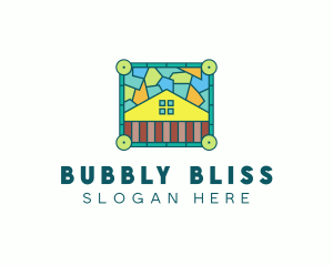 Stained Glass Rural House logo design