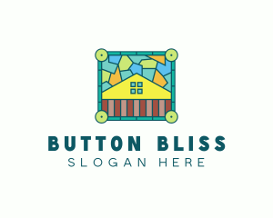 Stained Glass Rural House logo design