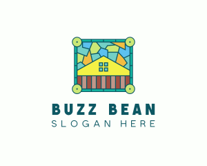 Stained Glass Rural House logo design