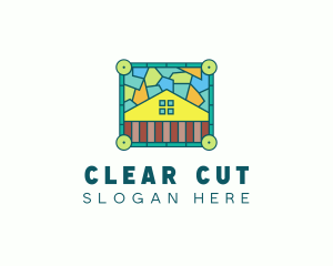 Stained Glass Rural House logo design