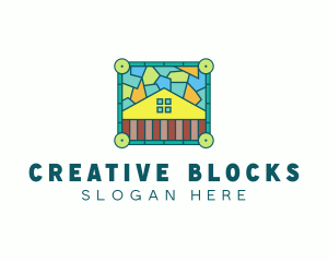 Stained Glass Rural House logo design