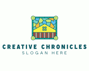 Stained Glass Rural House logo design