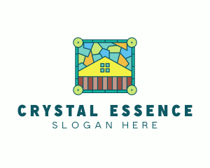 Stained Glass Rural House logo design