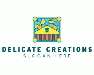 Stained Glass Rural House logo design