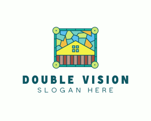 Stained Glass Rural House logo design