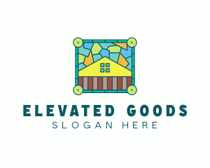 Stained Glass Rural House logo design