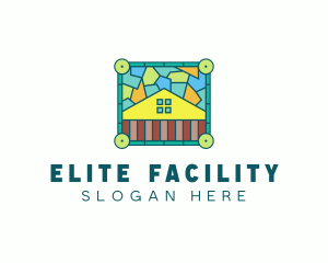 Stained Glass Rural House logo design