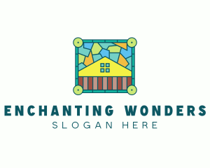 Stained Glass Rural House logo design