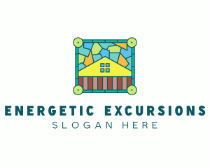 Stained Glass Rural House logo design