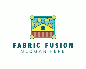 Stained Glass Rural House logo design