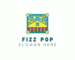 Stained Glass Rural House logo design