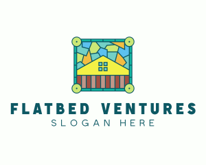 Stained Glass Rural House logo design